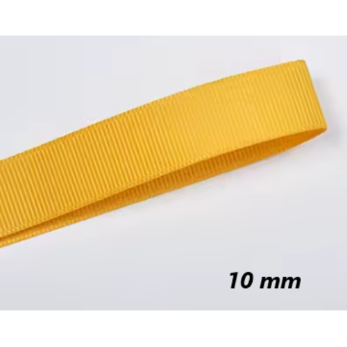 Ruban gros grain uni - moutarde- 10 mm - vendu au mètre