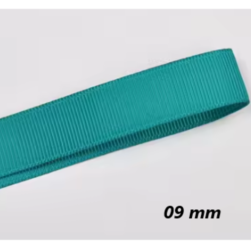 Ruban gros grain uni - bleu turquoise - 09 mm - vendu au mètre
