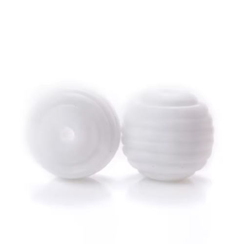 4 perles spirales en silicone - blanc - 15 mm - r623