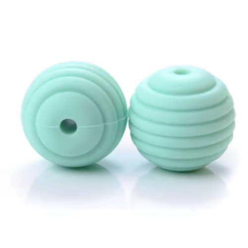 4 perles spirales en silicone - vert - 15 mm - r624