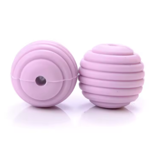 4 perles spirales en silicone - parme - 15 mm - r624