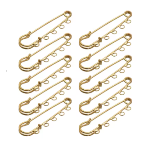 1 épingle - support broche à customiser doré - 7 cm