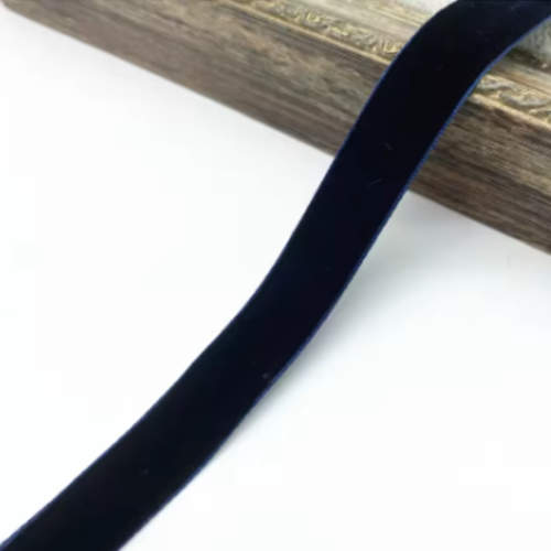 Ruban velours bleu marine - 10 mm - vendu au mètre