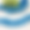 2 .50 m de galon dentelle satin - organza - sequin - plissée - froncée - 2 rangs - 45 mm - bleu - d173
