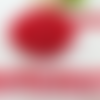 1.50 m de galon dentelle organza - etoiles - sequin - plissée - froncée - 2 rangs - 30 mm - rouge - d182