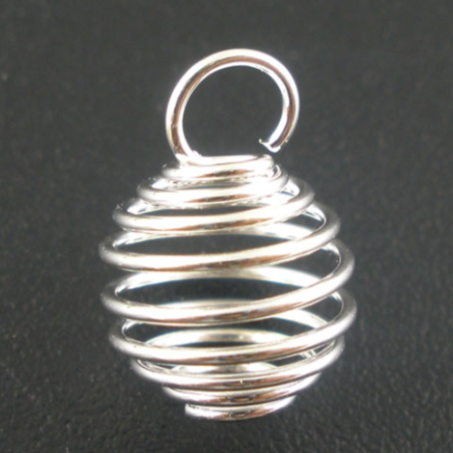 Lot de 40 cages à perle - argenté - 09 x 10 mm - r016