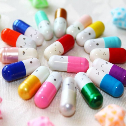 Lot de 50 gélules - capsules cabochon message kawai