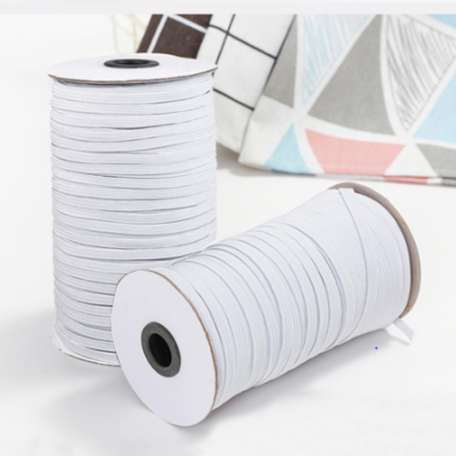 1 bobine de ruban elastique plat - blanc - 6 mm - 200 yards