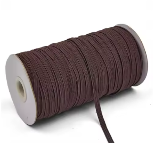 5 mètres de ruban élastique plat - marron - 6 mm