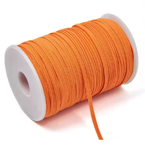 5 mètres de ruban élastique plat - orange vif  - 6 mm