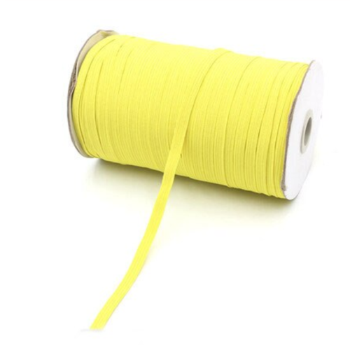 5 mètres de ruban élastique plat - jaune citron - 6 mm