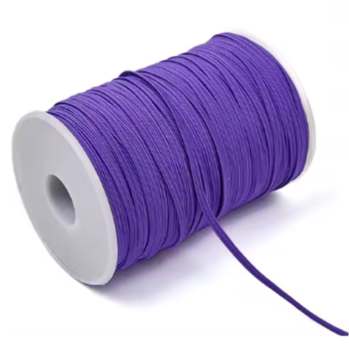 5 mètres de ruban élastique plat - violet - 6 mm