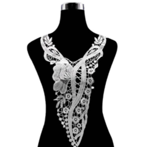 1 col - encolure - plastron - dentelle - blanc cp-b-11