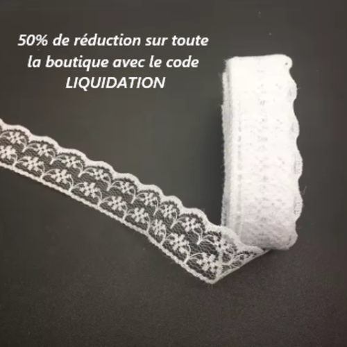 9 mètres de ruban en dentelle fine - blanc - 20 mm - d230