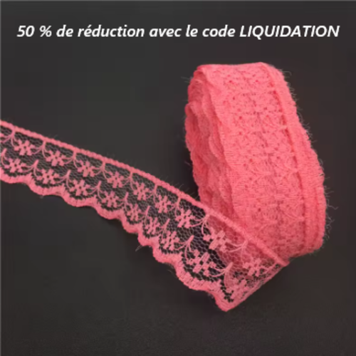 13.5 m de ruban en dentelle fine  - fuchsia - 20 mm - d240