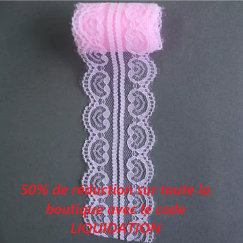 6.50 m de dentelle fine - 45 mm - rose - d240