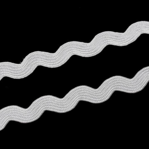 Lot de 6 m de galon croquet - ruban zig zag - blanc - 5 mm - b32