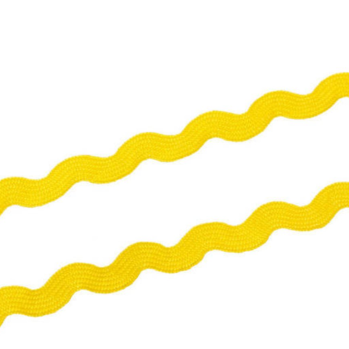 Lot de 6 m de galon croquet - ruban zig zag - jaune citron - 5 mm - b26