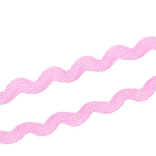 7 m de galon croquet - ruban zig zag - rose - 5 mm - b03