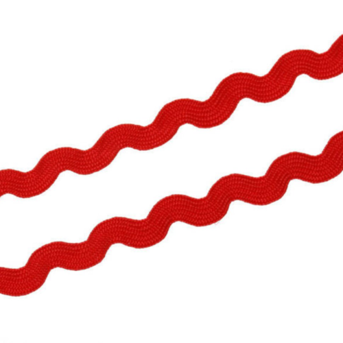 8 m de galon croquet - ruban zig zag - rouge - 5 mm - b24