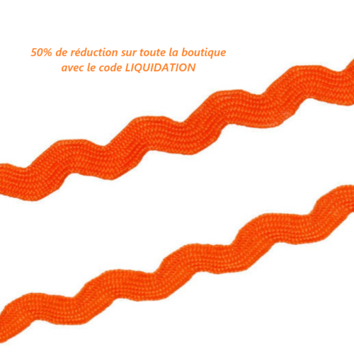 10 m de galon croquet - ruban zig zag - orange - 5 mm - b27