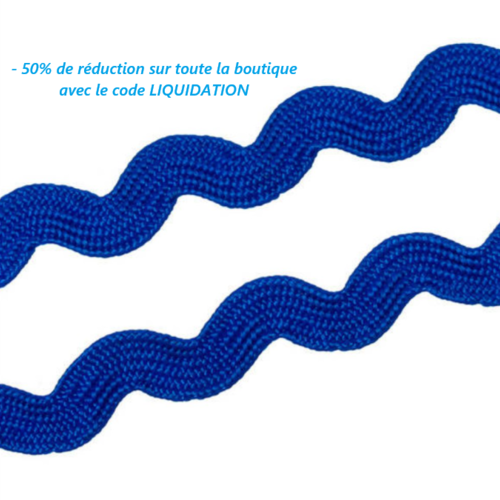 Lot de 8 m de galon croquet - ruban zig zag - bleu roi - 5 mm - b22