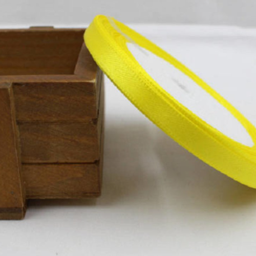 10 m de ruban en satin - jaune citron - 10 mm  - s01