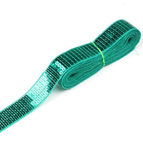 7 m de galon à sequins paillettes - ruban scintillant - vert