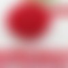 Galon dentelle organza - etoiles - sequin - plissée - froncée - 2 rangs - 30 mm - rouge - vendu par 50 cm