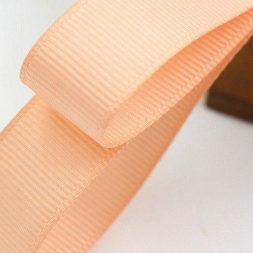 Ruban gros grain uni - saumon - 16 mm - vendu au mètre