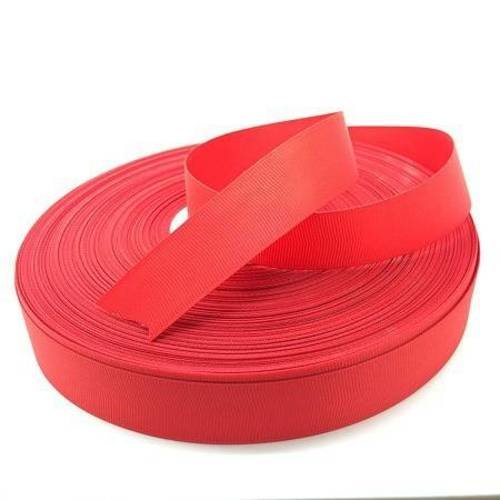 Ruban gros grain uni - rouge - 25 mm - vendu au mètre