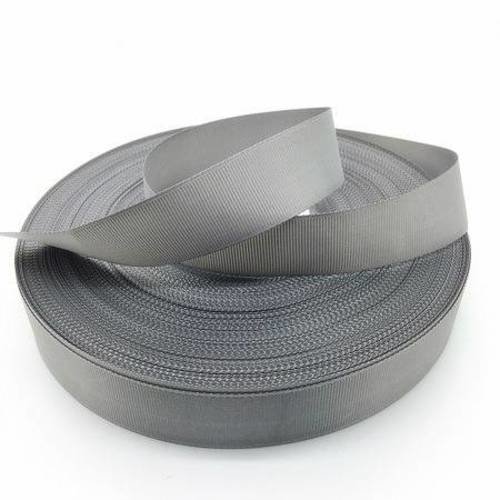 Ruban gros grain uni - gris foncé - 25 mm - vendu au mètre