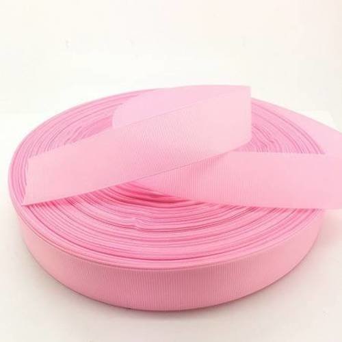 Ruban gros grain uni - rose - 25 mm - vendu au mètre