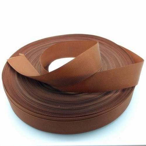 Ruban gros grain uni - marron - 25 mm - vendu au mètre