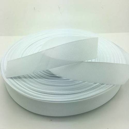 Ruban gros grain uni - blanc - 25 mm - vendu au mètre