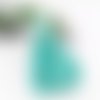 1 pompon - glands en simili cuir -  78 mm - turquoise