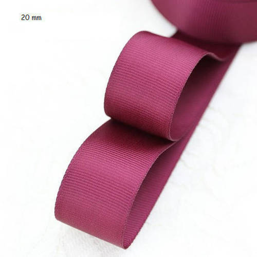 Ruban gros grain - uni bordeaux - 20 mm - vendu au mètre