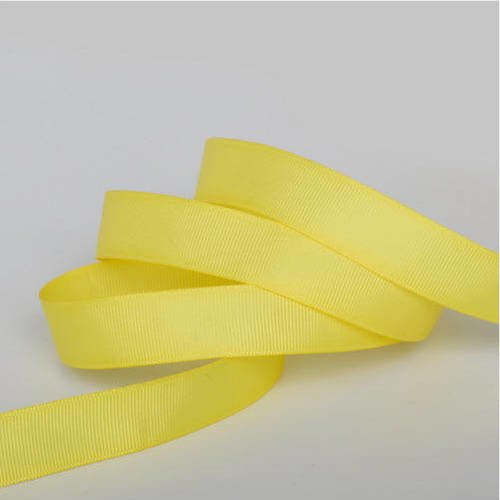 Ruban gros grain - uni jaune - 20 mm - vendu au mètre