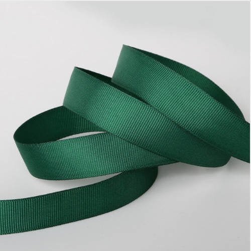 Ruban gros grain - uni vert foncé - 20 mm - vendu au mètre 