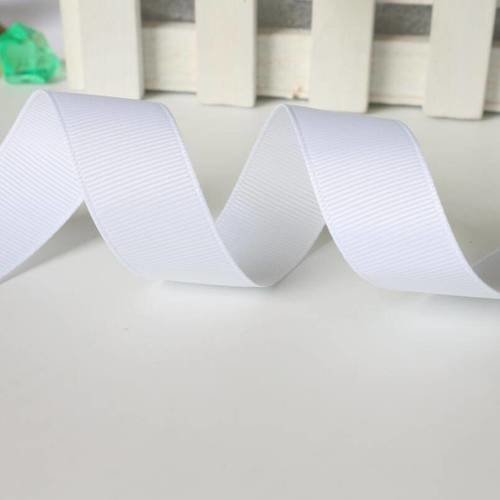 Ruban gros grain - uni blanc - 20 mm - vendu au mètre
