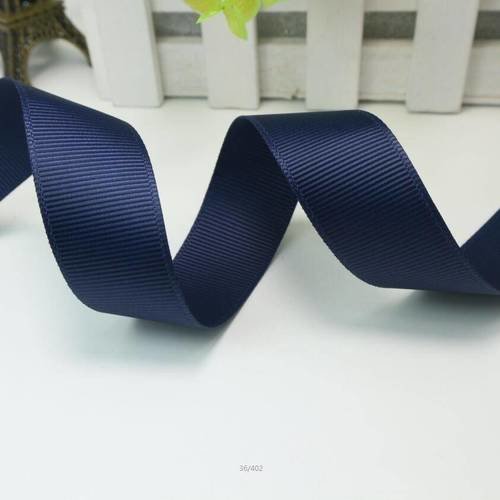 Ruban gros grain - uni bleu marine - 20 mm - vendu au mètre