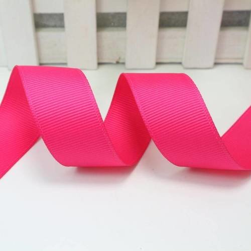 Ruban gros grain - uni fuchsia - 20 mm - vendu au mètre
