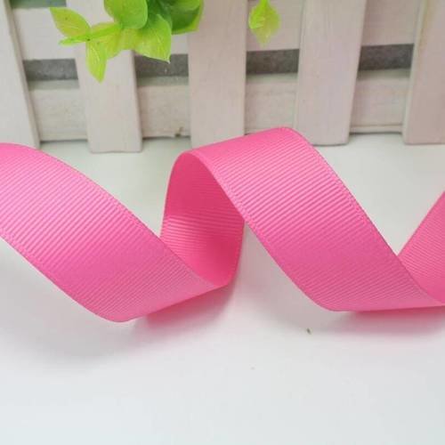 Ruban gros grain - uni rose foncé - 16 mm - vendu au mètre