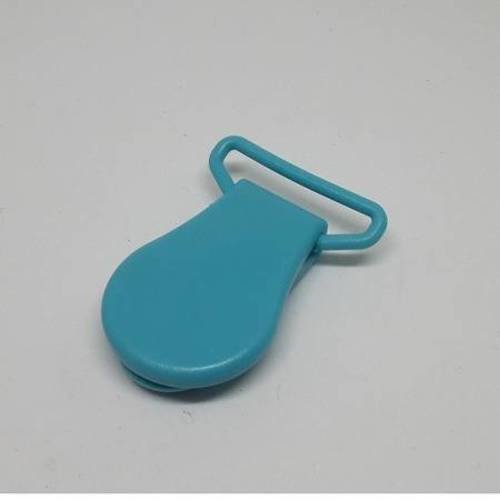 1 pince bretelle ou clip pour attache tétine ou doudou plastique - bleu turquoise