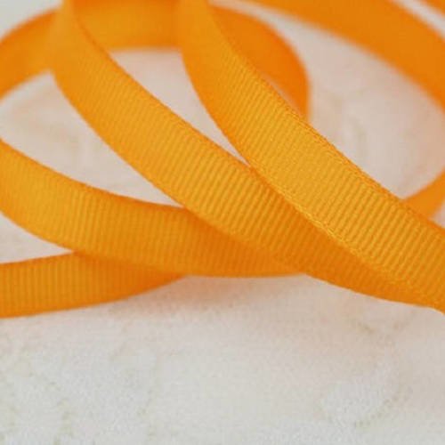 Ruban gros grain uni - orange - 10 mm - vendu au mètre