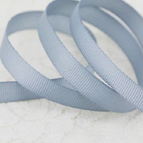 Ruban gros grain uni - gris - 10 mm - vendu au mètre