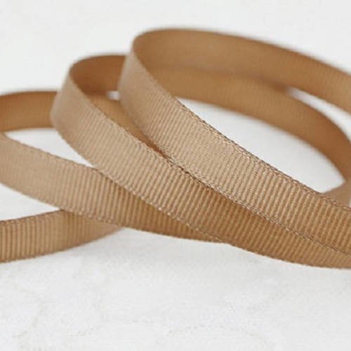 Ruban gros grain uni - beige - 10 mm - vendu au mètre