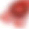 Jolie dentelle fine rouge - coeur - effet scintillant - 75 mm - vendu au mètre - d91