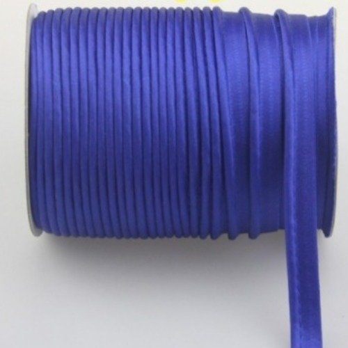 Passepoil - dépassant - satin - uni - bleu roi - 12 mm - vendu au mètre