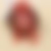 Jolie dentelle fine rouge - coeur - effet scintillant - 30 mm - vendu au mètre
